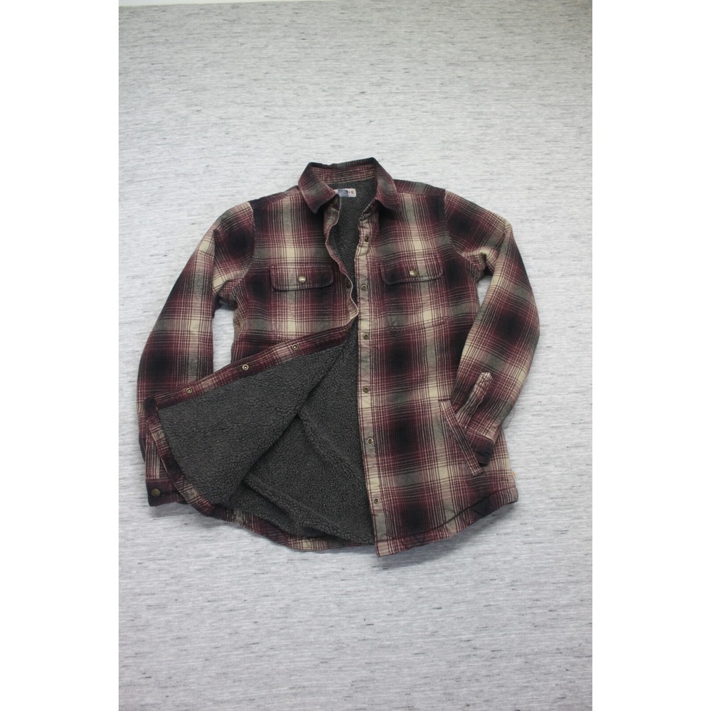 Carhartt Red Plaid Sherpa-Lined Flannel Jacket